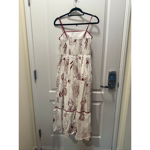 MOON RIVER Tropical MIDI DRESS in Palm Print  Brunch Vacation Dress Size S NWT - Picture 5 of 6